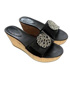 Coach Judith Patent Leather Wedges - Size 8.5